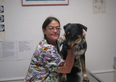 Eighth Street Animal Hospital staff with dog